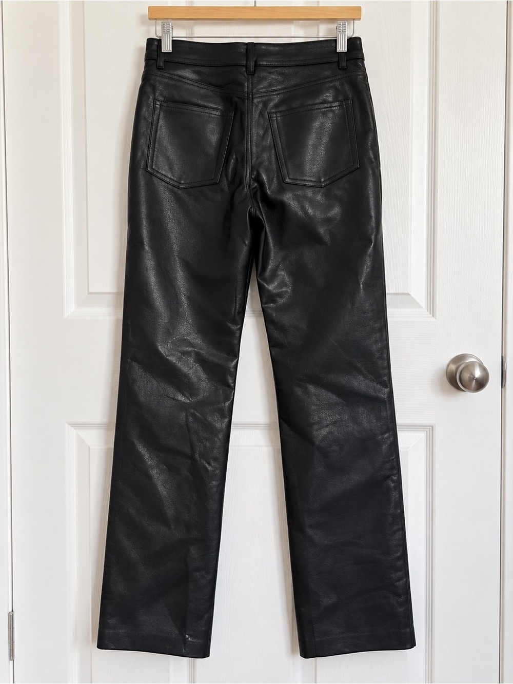 Aritzia Wilfred Melina Black Vegan Leather Straight-Leg Pants - Picture 2 of 4
